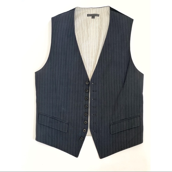 John Varvatos 8-Button Pinstriped Vest 52 EU - Picture 1 of 5